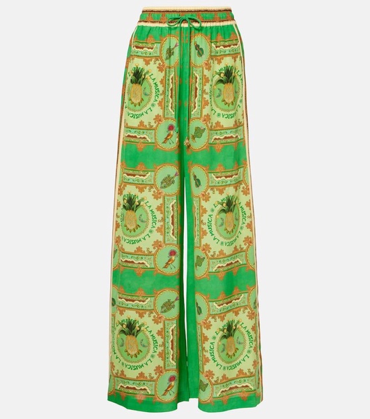 La Musica printed silk palazzo pants
