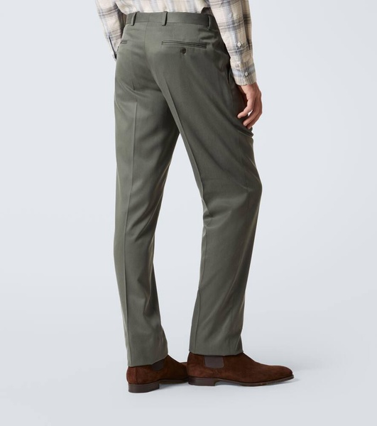 Elba silk and cashmere gabardine straight pants