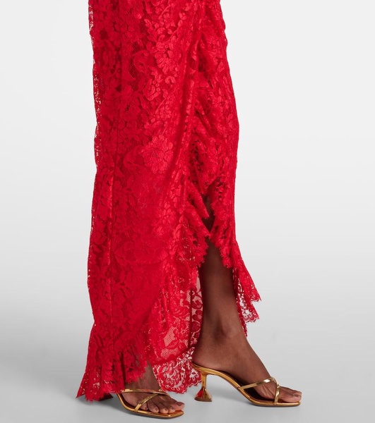 Ruffled lace maxi dress