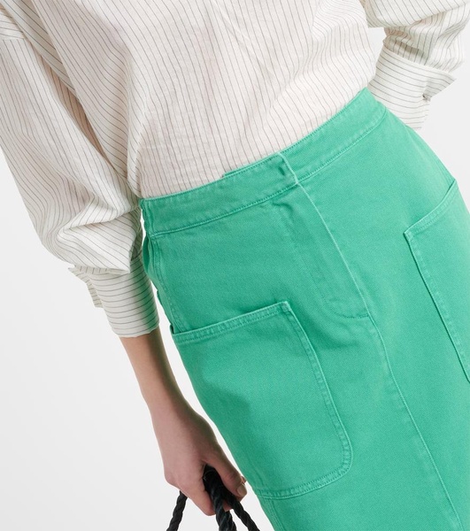 Werther cotton drill midi skirt