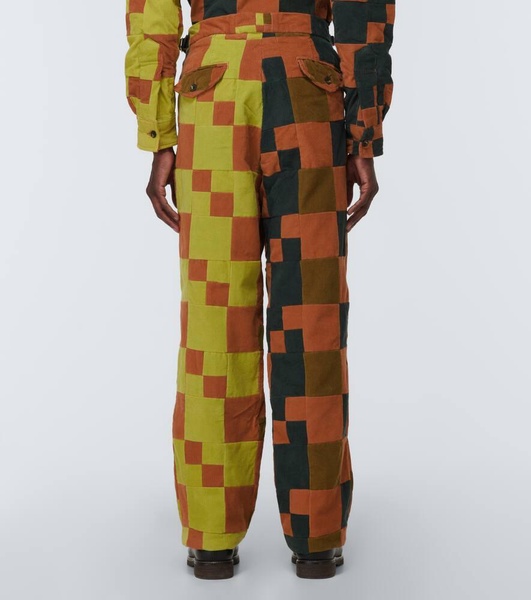 Patchwork corduroy pants