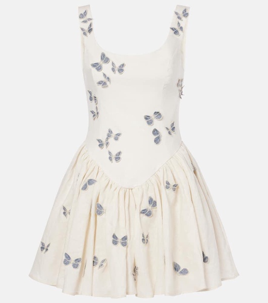 Pluma Lymanopoda appliqué linen corset dress