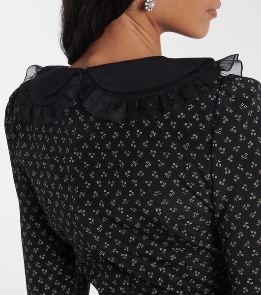 Floral printed silk minidress