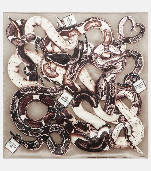 Printed silk twill scarf
