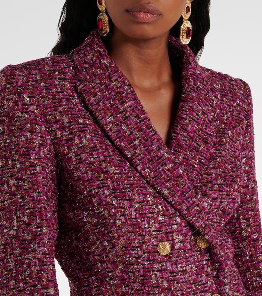 Sequined cropped tweed blazer