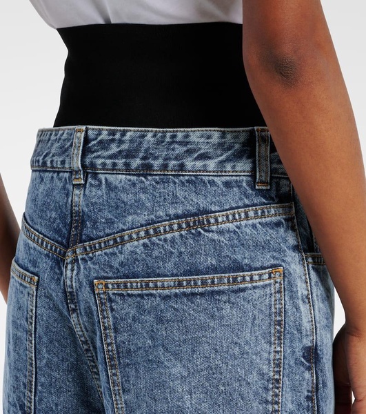 Knit Band straight jeans