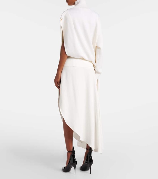 Asymmetric midi skirt