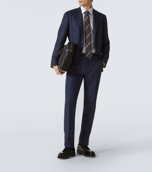 Wool, silk, and linen blazer