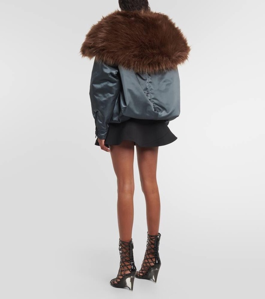 Oversized faux fur-trimmed parka