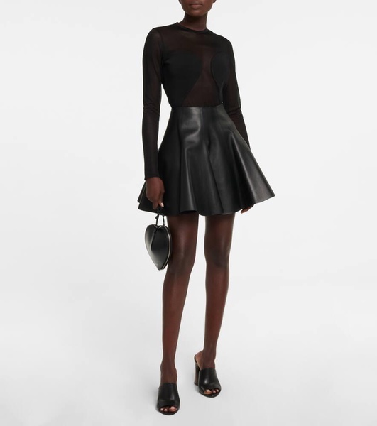 Leather miniskirt