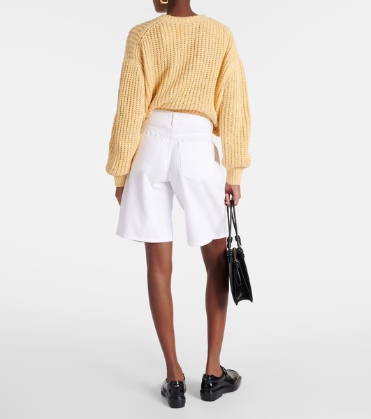 Ellis mid-rise denim Bermuda shorts