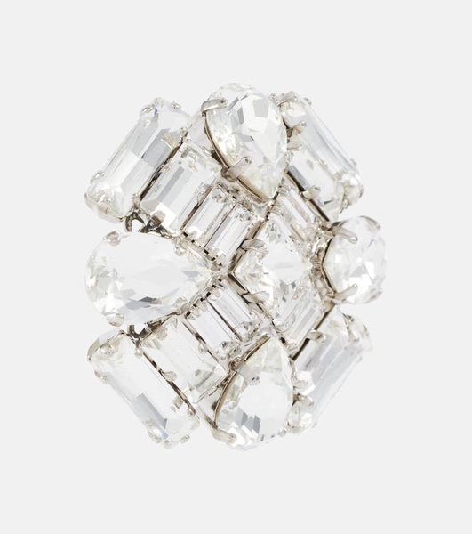 Flower crystal-embellished earrings