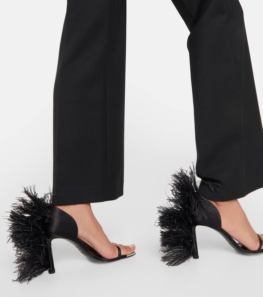 x Sergio Rossi Amazona feather-trimmed sandals