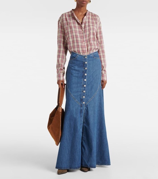 Malaga denim maxi skirt