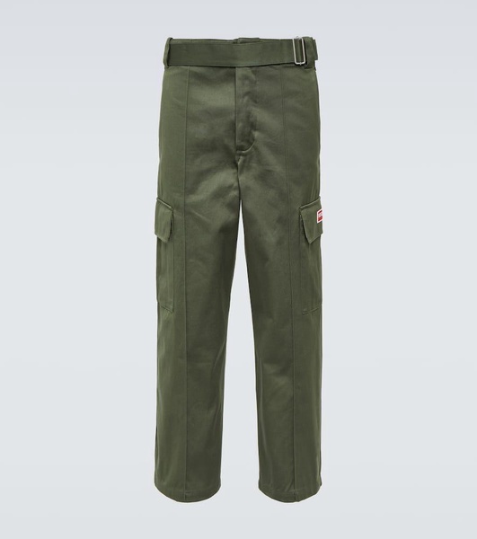 Mid-rise cotton cargo pants