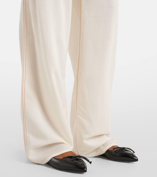 High-rise wool-blend wide-leg pants
