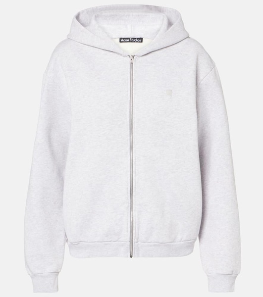 Cotton jersey zip-up hoodie