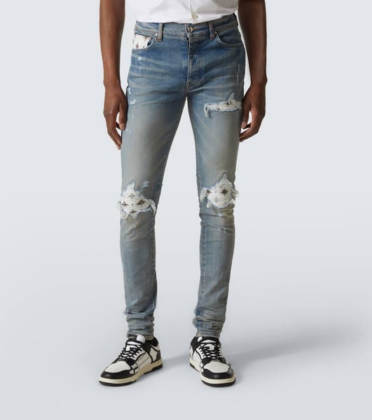Micro Starburst distressed skinny jeans