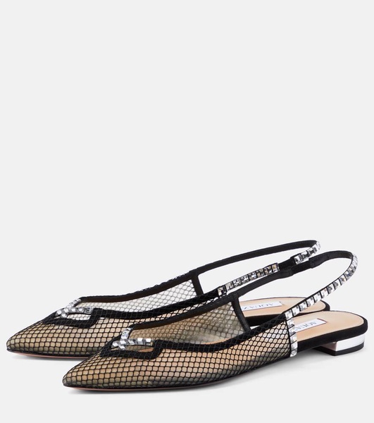 Forbidden Love mesh and suede slingback flats