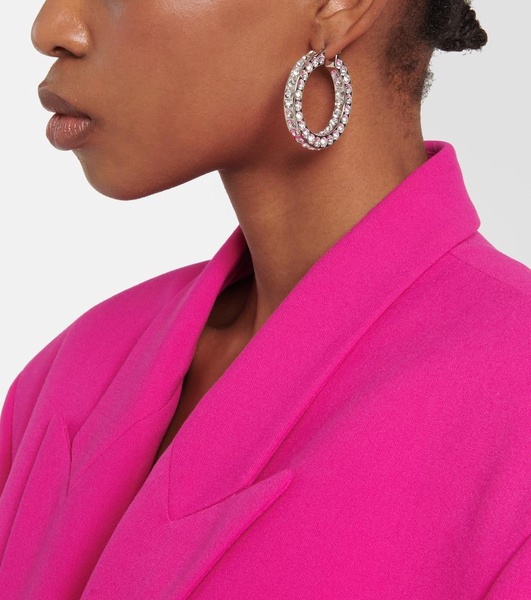 Jahleel large crystal-embellished hoop earrings