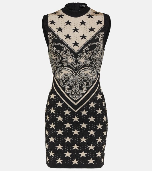 Intarsia knitted minidress