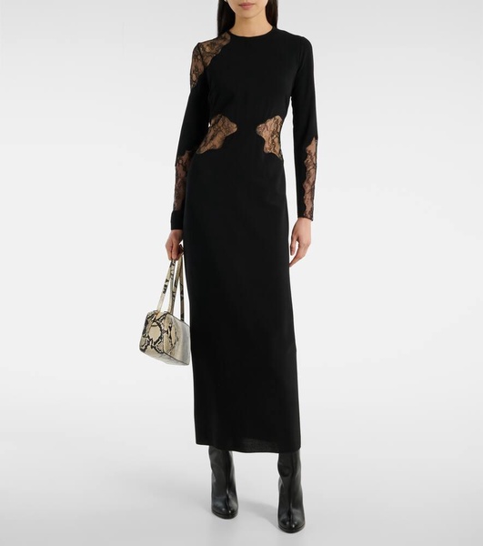 Enziana wool-blend crêpe maxi dress
