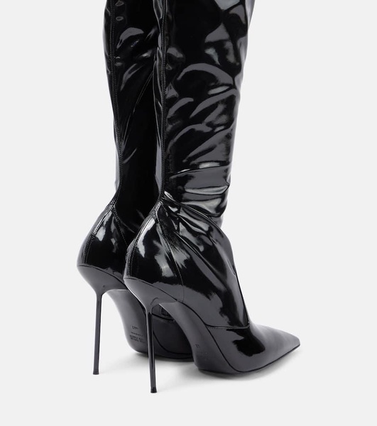 Lidia latex over-the-knee boots