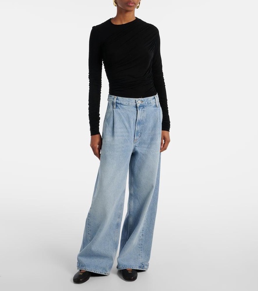 Darsha mid-rise barrel-leg jeans