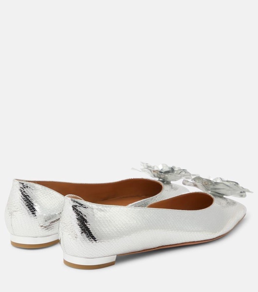 Paris Rose mirrored leather ballet flats