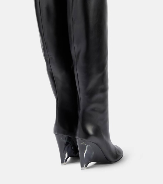 Leather knee-high boots