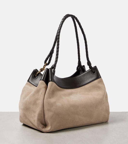 Parachute Knot Maxi suede tote bag