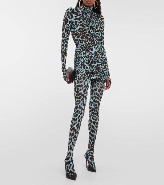 Cadie leopard-print tights
