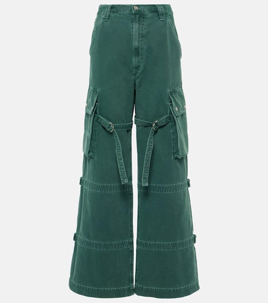 Vivian Strap mid-rise wide-leg jeans