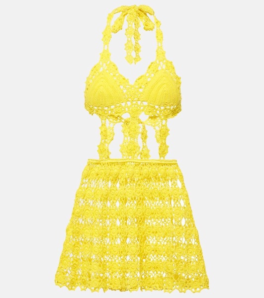 Ibiza crochet cotton minidress