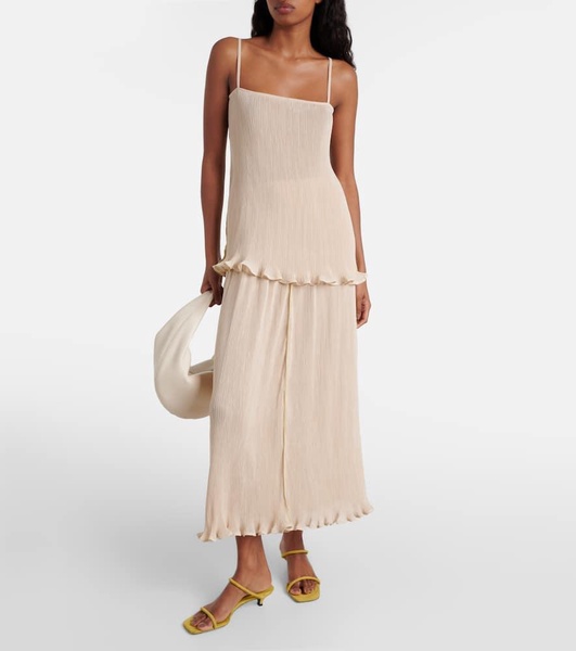 Ruffled plissé camisole