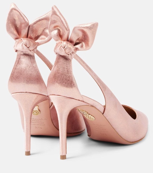 Bow Tie 85 metallic pumps