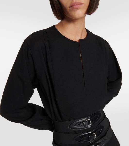 Belted wool minidress