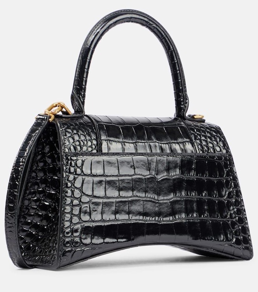 Hourglass XS croc-effect leather crossbody bag