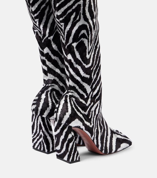 Marine Stretch 95 velvet knee-high boots
