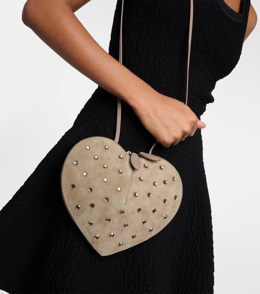 Le Cœur studded suede shoulder bag