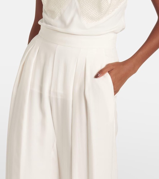 Bridal Lampo silk chiffon wide-leg pants