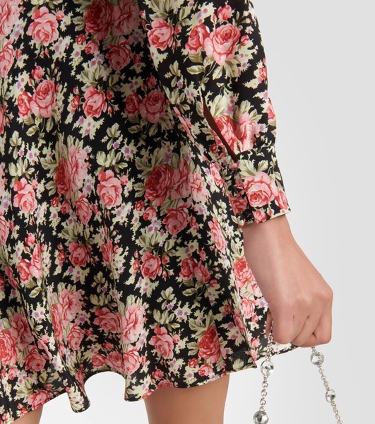Floral silk minidress