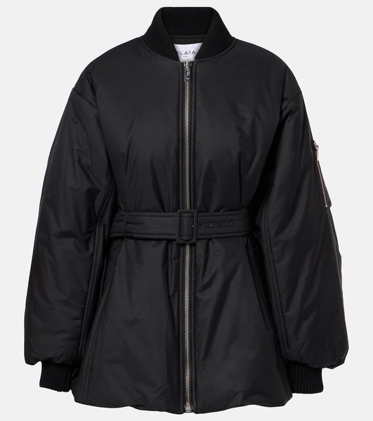 Belted cotton-blend jacket