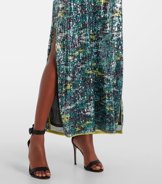 Jessel sequined printed maxi dress 