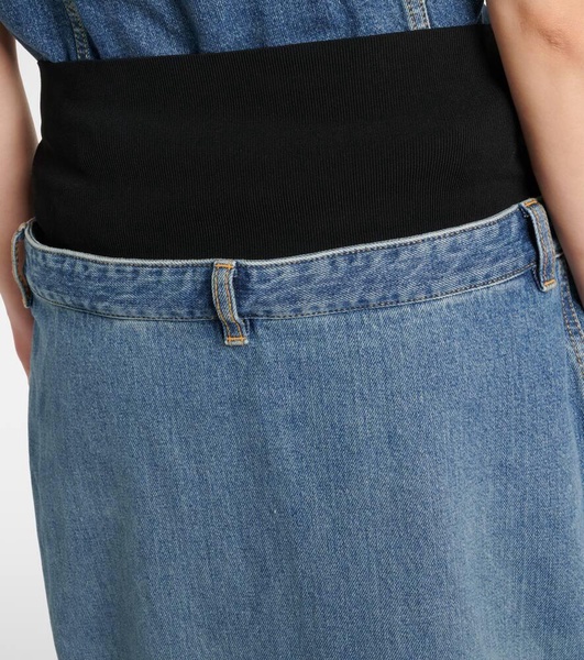 Denim maxi skirt