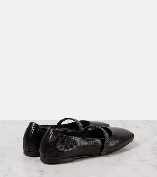 Monili leather Mary Jane flats