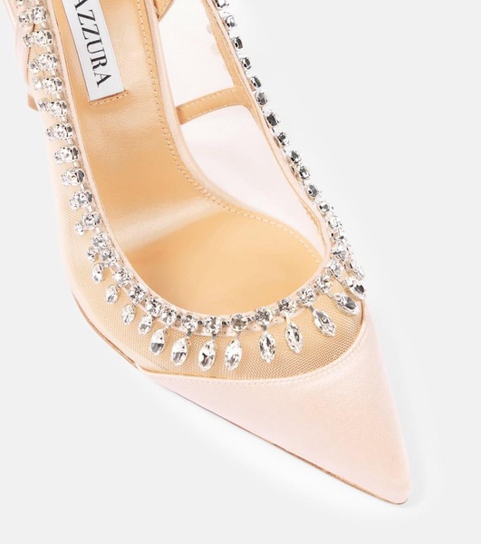 Crystal Crush 105 satin and mesh pumps