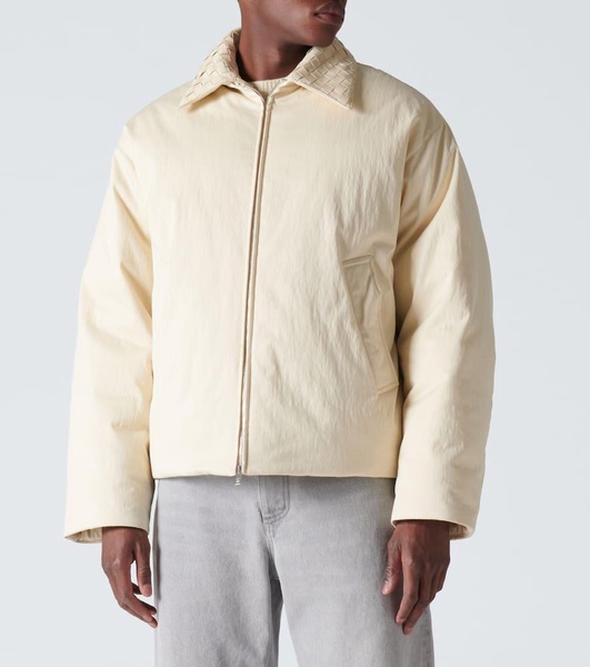 Intrecciato cotton-blend twill down jacket