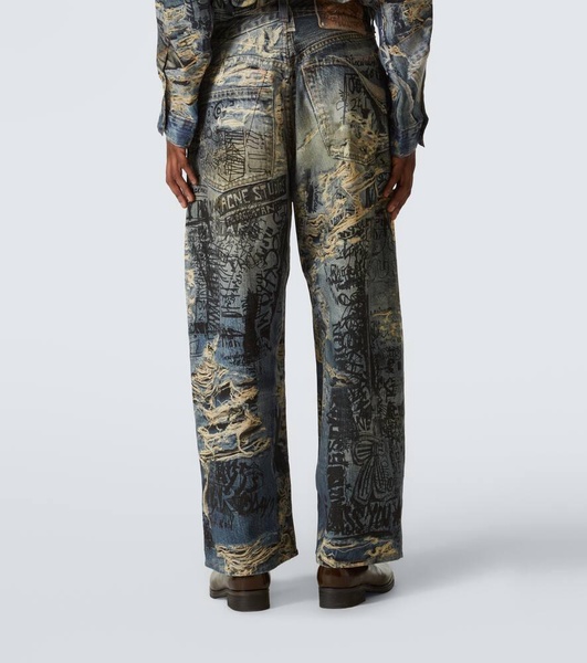 2023 trompe l'œil wide-leg jeans