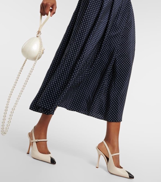 Bow-detail silk midi dress